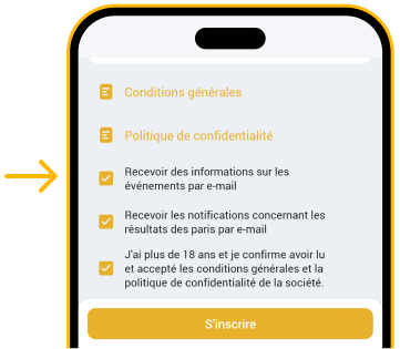 Cochez la case pour accepter les conditions générales Télécharger Melbet Gratuitement