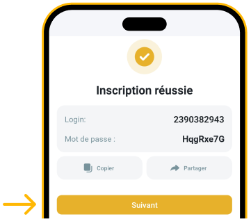 Un identifiant et un mot de passe sont générés Télécharger Melbet Gratuitement